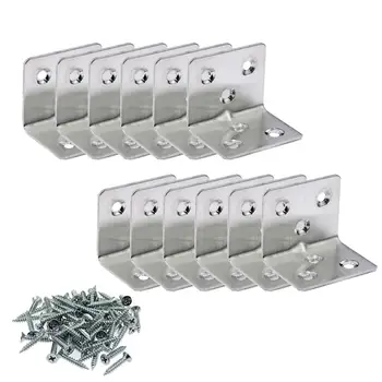 12 pieces Corner Brace Joint Right Angle L Bracket Stainless Steel Shelf Support Fastener with Hardware Screws
12 pieces Corner Brace Joint Right Angle L Bracket Stainless Steel Shelf Support Fastener with Hardware Screws