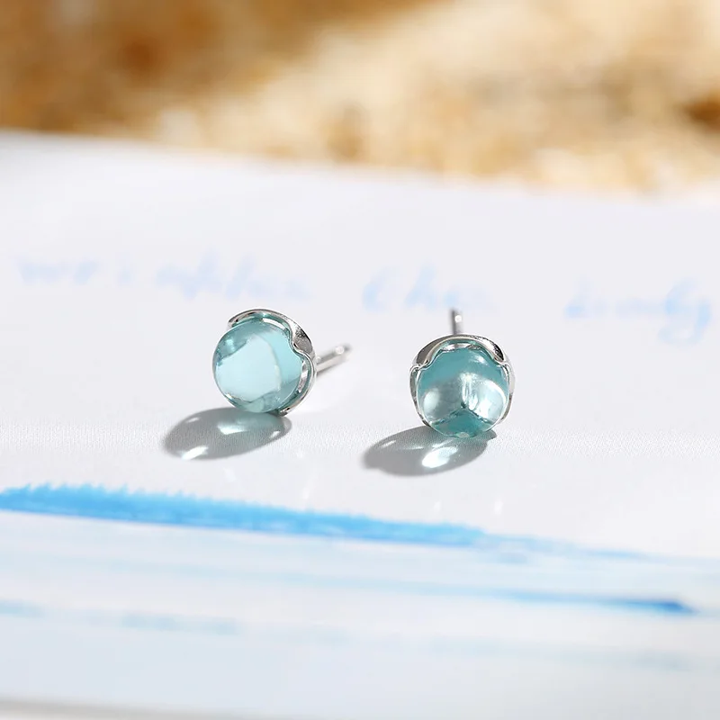 Real 100% 925 Sterling Silver Stud Earrings for Women Fashion Blue Crystal Bubble Ear Stud
Real 100% 925 Sterling Silver Stud Earrings for Women Fashion Blue Crystal Bubble Ear Stud