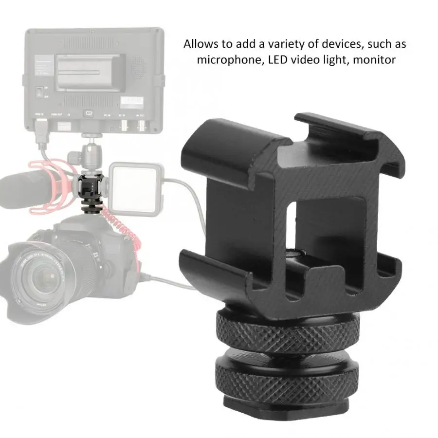 Triple Hot Shoe Base Mount Adapter Extend Holder for Microphone Monitor LED Video Light Mount Adapter Extend Holder
Triple Hot Shoe Base Mount Adapter Extend Holder for Microphone Monitor LED Video Light Mount Adapter Extend Holder