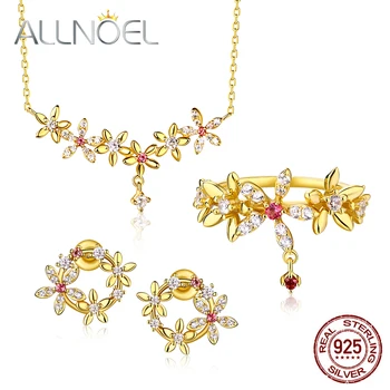 ALLNOEL Natural Pink Tourmaline Jewellery Necklace Stud Earrings Rings Women Gold Plated Wedding Anniversary Fine Jewelry Set
ALLNOEL Natural Pink Tourmaline Jewellery Necklace Stud Earrings Rings Women Gold Plated Wedding Anniversary Fine Jewelry Set