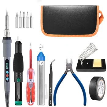 220V Adjustable LCD Digital Soldering Iron Electric Soldering Gun with Wire Stripper Desoldering Pump + 5pcs Soldering Tips Tool 
220V Adjustable LCD Digital Soldering Iron Electric Soldering Gun with Wire Stripper Desoldering Pump + 5pcs Soldering Tips Tool