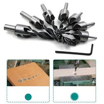 7pc Three Pointed Woodworking Countersunk Head Drill Bit HSS Reaming Chamfering Guide Drill Bits Power Hand Tools
7pc Three Pointed Woodworking Countersunk Head Drill Bit HSS Reaming Chamfering Guide Drill Bits Power Hand Tools