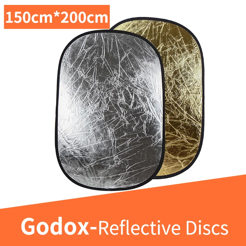 Godox 150*200cm Gold and Silver 2 in 1 for Photo Studio Lighting shooting Portable Collapsible Photography Reflector Disc
Godox 150*200cm Gold and Silver 2 in 1 for Photo Studio Lighting shooting Portable Collapsible Photography Reflector Disc