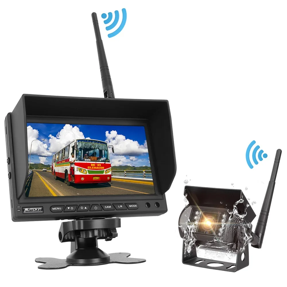 Pumpkin 7'' LCD TFT Car Monitor Waterproof Car Rearview Monitor Night Vision Camera Wireless Video Car Reversing Parking Monitor
Pumpkin 7'' LCD TFT Car Monitor Waterproof Car Rearview Monitor Night Vision Camera Wireless Video Car Reversing Parking Monitor