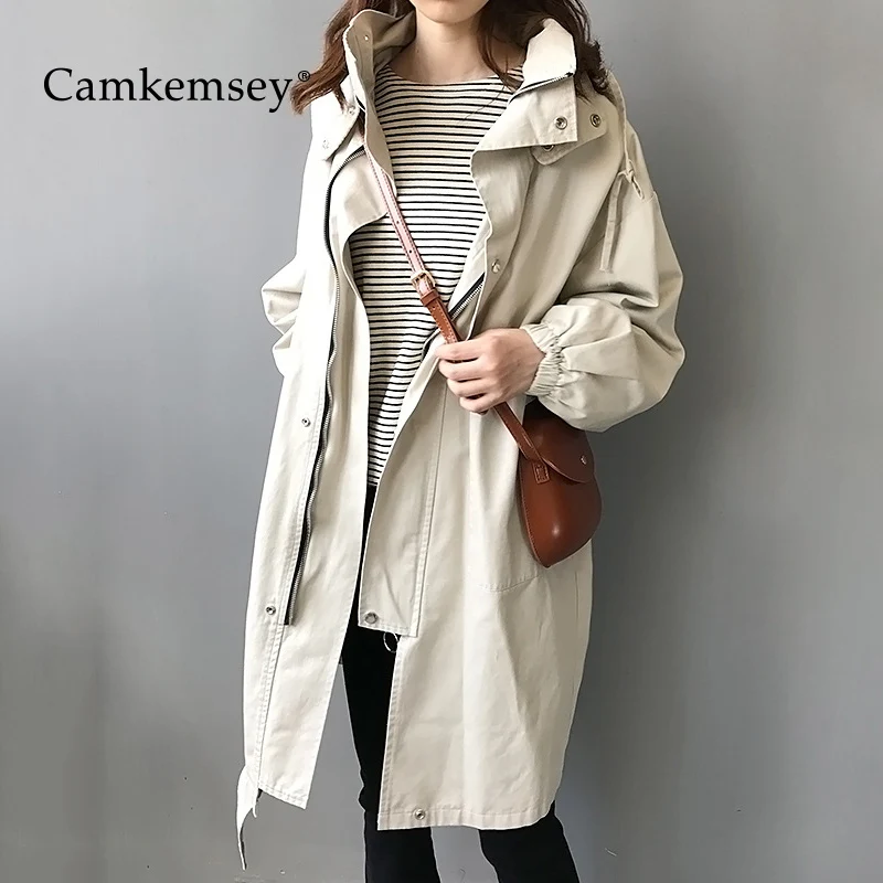 CamKemsey Autumn Women Casual Trench Coats 2019 Spring Fashion Big Pockets Hooded Long Cargo Coats Female Loose Overcoats
CamKemsey Autumn Women Casual Trench Coats 2019 Spring Fashion Big Pockets Hooded Long Cargo Coats Female Loose Overcoats