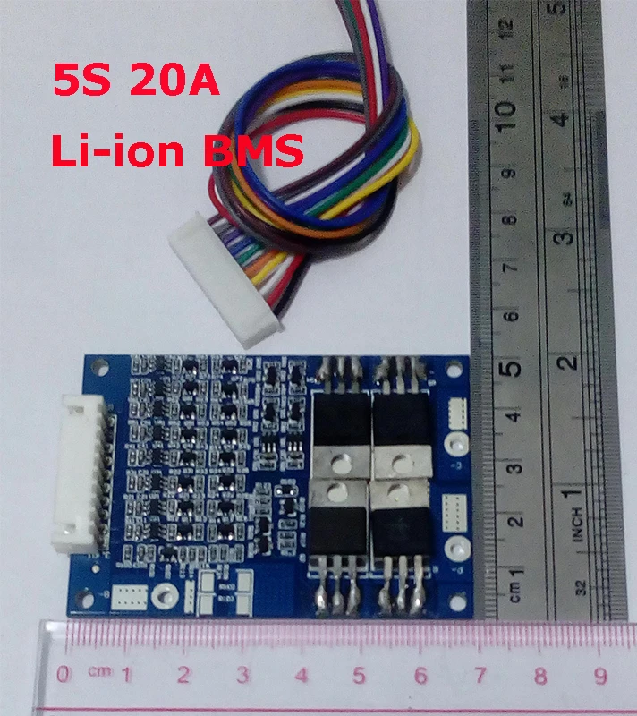 Защитная плата для батарей BMS/PCM/PCB литий полимерная 5 упаковок ионных 18650 20 А 5S|for