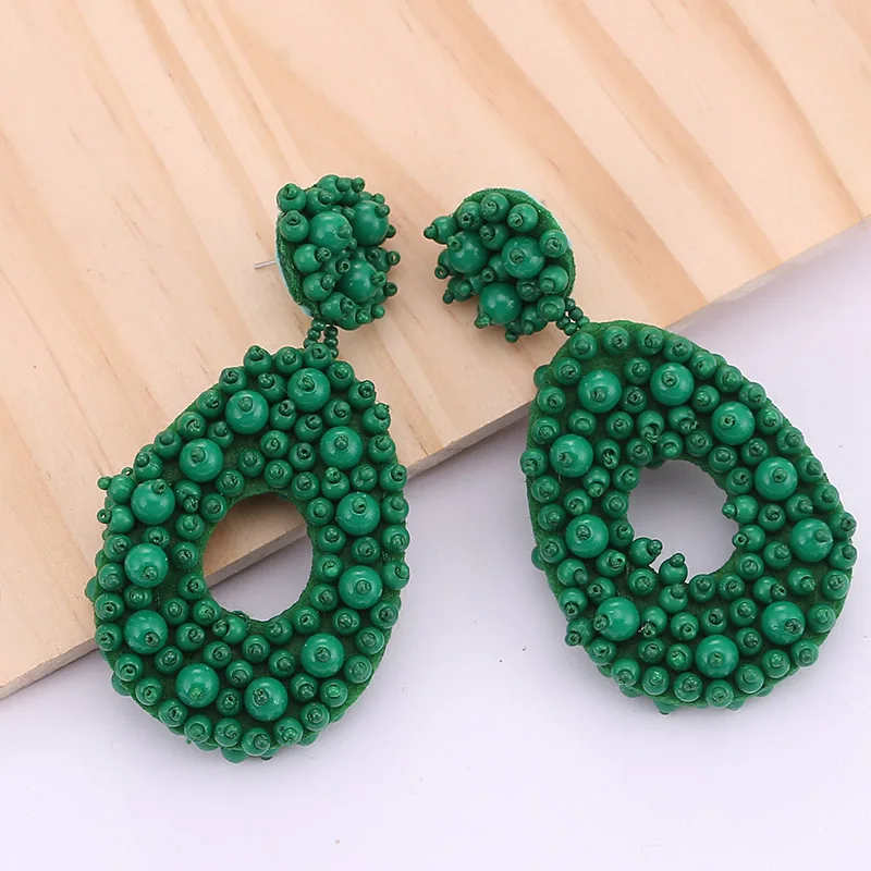 Oorbellen Boho Fashion Beads Drop Earrings For Women Colorful Dangle Statement Earrings Jewelry Christmas Gifts Size (16)