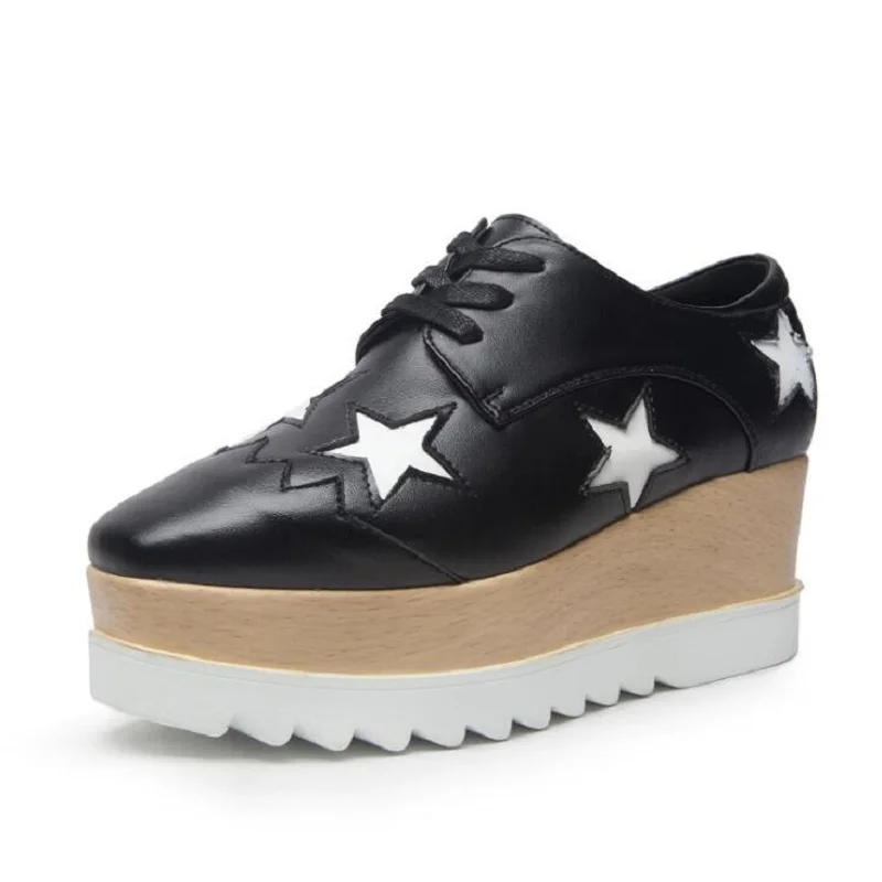 2017 Patent Leather Square Toe Fashion Casual Shoes Stars Lace-up Height Increasing Women Wedge Heels Platform Shoes 22cm~25cm
2017 Patent Leather Square Toe Fashion Casual Shoes Stars Lace-up Height Increasing Women Wedge Heels Platform Shoes 22cm~25cm