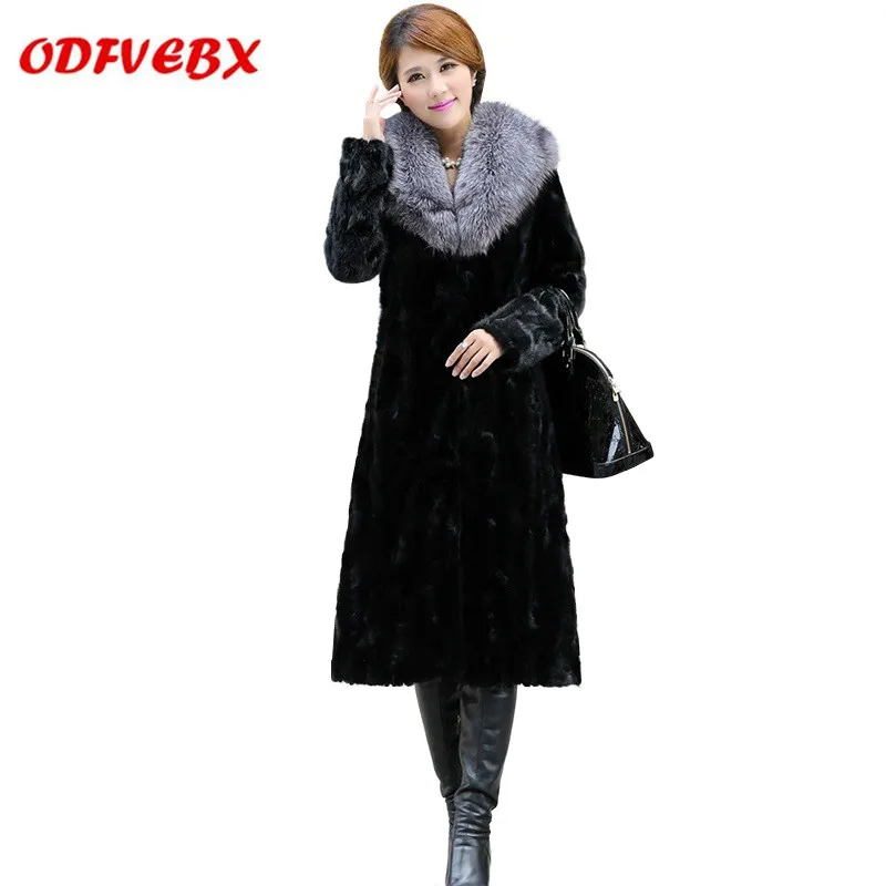 Plus Size 8XL New Winter long Coat Tops Fur Collar Warm Costume Imitation Fur Coat2019 Women Black Fox Fur Mink Fur Coats parkas
Plus Size 8XL New Winter long Coat Tops Fur Collar Warm Costume Imitation Fur Coat2019 Women Black Fox Fur Mink Fur Coats parkas