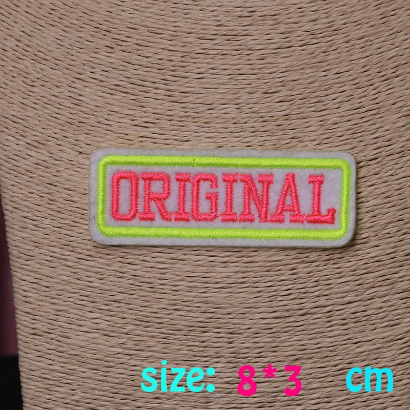1PC original letter cute Iron On Embroidered Patch For Cloth Cartoon Badge Garment Appliques Accessory
1PC original letter cute Iron On Embroidered Patch For Cloth Cartoon Badge Garment Appliques Accessory