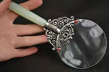 A Pair Old Decorated Handwork Jade Armoured Miao Silver Flower Usable Magnifying Glass 2pcs Garden Decoration Bronze
A Pair Old Decorated Handwork Jade Armoured Miao Silver Flower Usable Magnifying Glass 2pcs Garden Decoration Bronze