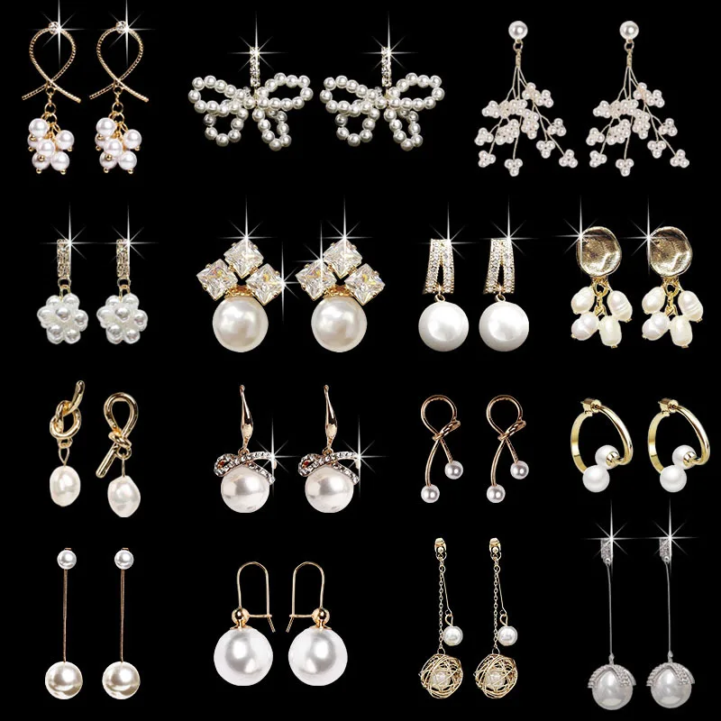 New Personality Crystal Earrings ladies fashion simple simulation pearl earrings quality bride earrings jewelry wholesale
New Personality Crystal Earrings ladies fashion simple simulation pearl earrings quality bride earrings jewelry wholesale