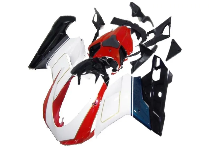 Комплект обтекателей H- BLACK красный белый из АБС-пластика для кузова Ducati 848 1098 07 08 09