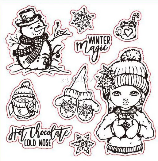 snowman/snowflake/girl/Transparent Clear Stamps for DIY Scrapbooking/Card Making/Kids Christmas Fun Decoration Supplies
snowman/snowflake/girl/Transparent Clear Stamps for DIY Scrapbooking/Card Making/Kids Christmas Fun Decoration Supplies