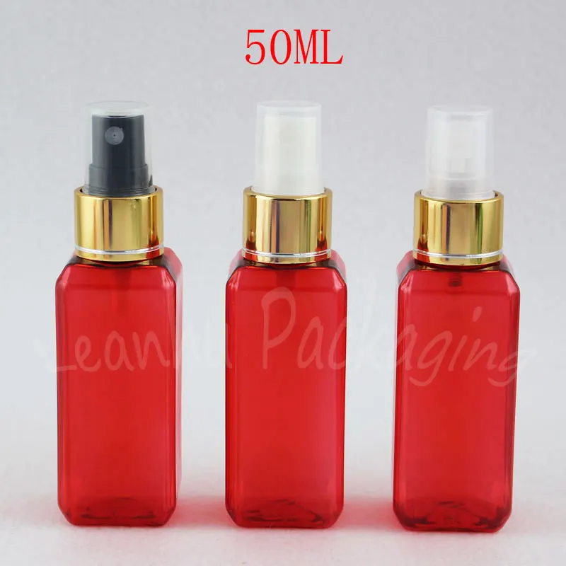 50ML Red Square Plastic Bottle With Gold Spray Pump , 50CC Cosmetic Water / Toner Packaging Bottle , Makeup Sub-bottling
50ML Red Square Plastic Bottle With Gold Spray Pump , 50CC Cosmetic Water / Toner Packaging Bottle , Makeup Sub-bottling