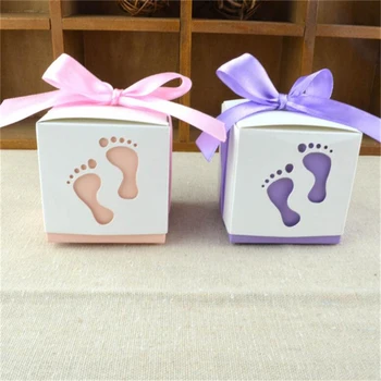 (100Pcs/lot) Diy Paper Candy Box Baby Footprint Chocolate Box Baby Shower Bonbonniere For Birthday Party Decoration Kids 2017
(100Pcs/lot) Diy Paper Candy Box Baby Footprint Chocolate Box Baby Shower Bonbonniere For Birthday Party Decoration Kids 2017