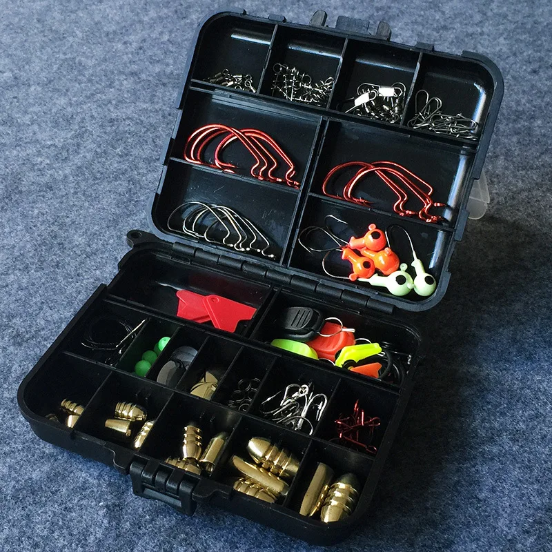 Rock Fishing Accessories Lure Kit 128 Pieces Set Worm Hook Rod Clip Balls Down Sinker Jig Head Connector Ring Line Stop Spoons
Rock Fishing Accessories Lure Kit 128 Pieces Set Worm Hook Rod Clip Balls Down Sinker Jig Head Connector Ring Line Stop Spoons