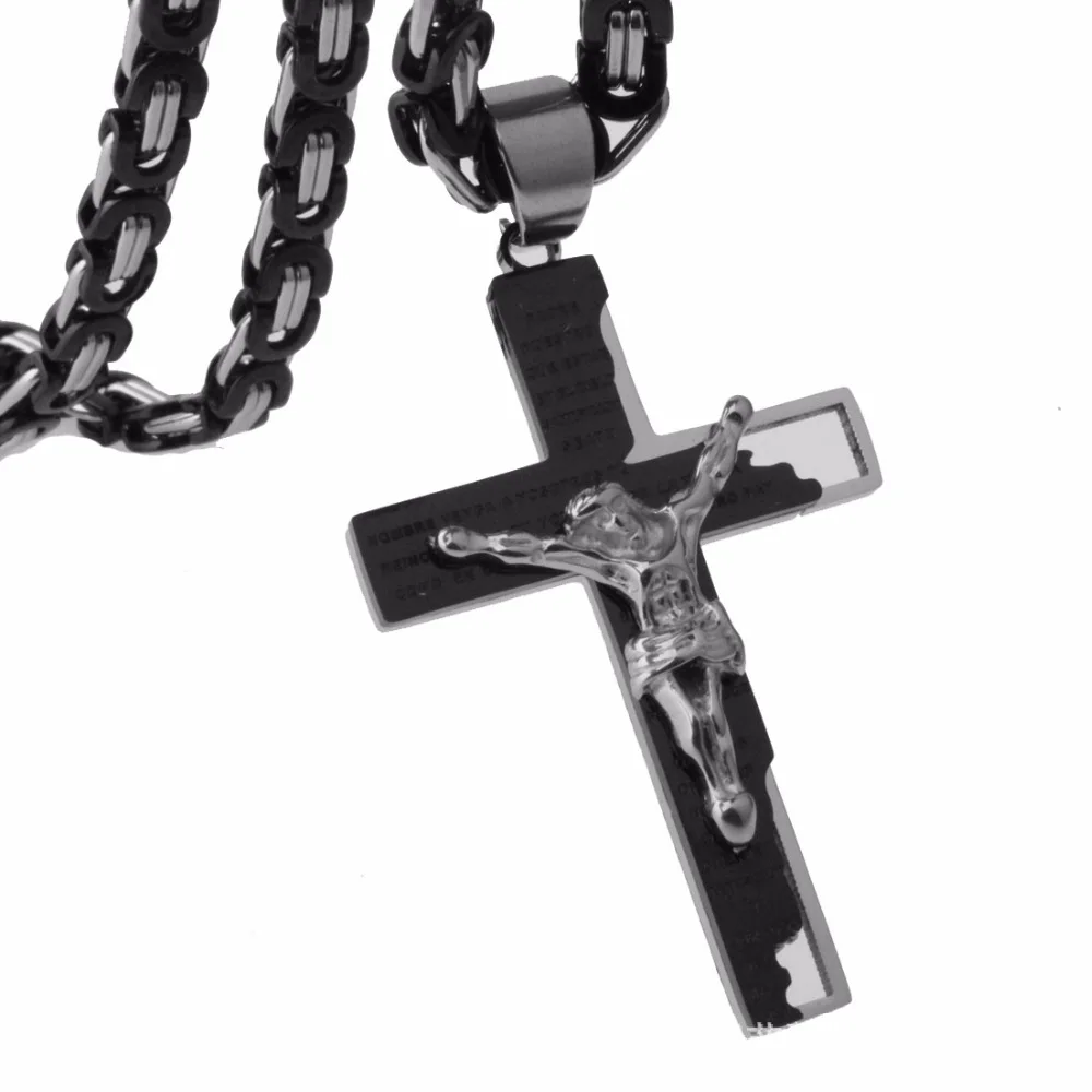 LOOKER Unique Jesus Cross Pendant For Cool Mens Stainless Steel Neck Jewelry 6mm Wide Flat Byzantine Chain Necklace
LOOKER Unique Jesus Cross Pendant For Cool Mens Stainless Steel Neck Jewelry 6mm Wide Flat Byzantine Chain Necklace
