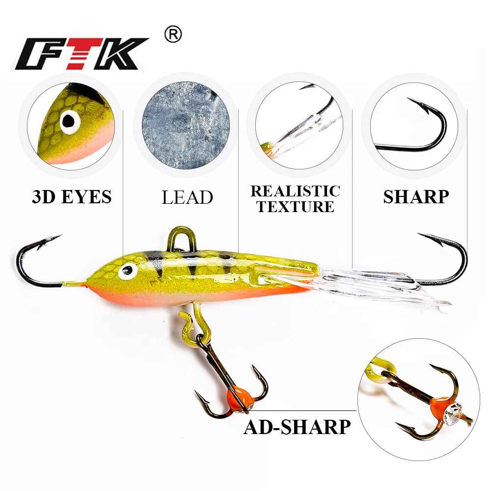 FTK 1PC Winter Fishing Lure Ice Fishing Jig Bait 5cm 10g 16g For Bass Pike Fishing Hooks Lead Hard Lure
FTK 1PC Winter Fishing Lure Ice Fishing Jig Bait 5cm 10g 16g For Bass Pike Fishing Hooks Lead Hard Lure