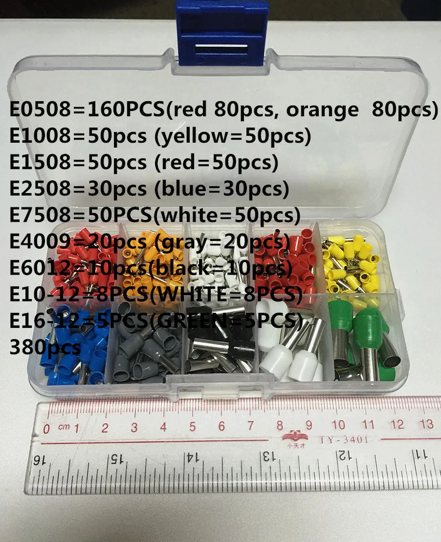 380Pcs Cord End Copper Tube Connectors Kits Insulated Cord Pin End Crimp Terminals Bootlace Ferrules
380Pcs Cord End Copper Tube Connectors Kits Insulated Cord Pin End Crimp Terminals Bootlace Ferrules