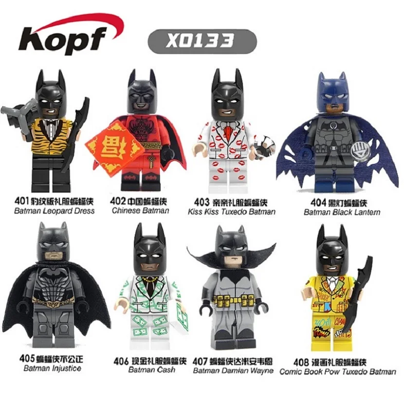 Super Heroes Leopard Dress Black lantern Cash Comic Book Pow Tuxdeo Batman Injustice Building Blocks Children Gift Toys X0133
Super Heroes Leopard Dress Black lantern Cash Comic Book Pow Tuxdeo Batman Injustice Building Blocks Children Gift Toys X0133