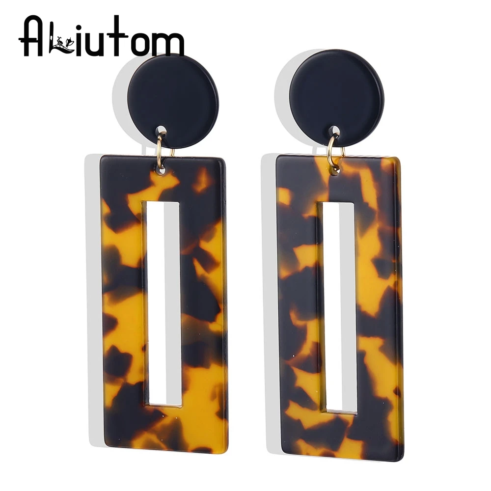 New Trendy Simple Design Geometric Earrings Square Rectangle Tortoise Shell Resin Acrylic Earrings For Women
New Trendy Simple Design Geometric Earrings Square Rectangle Tortoise Shell Resin Acrylic Earrings For Women
