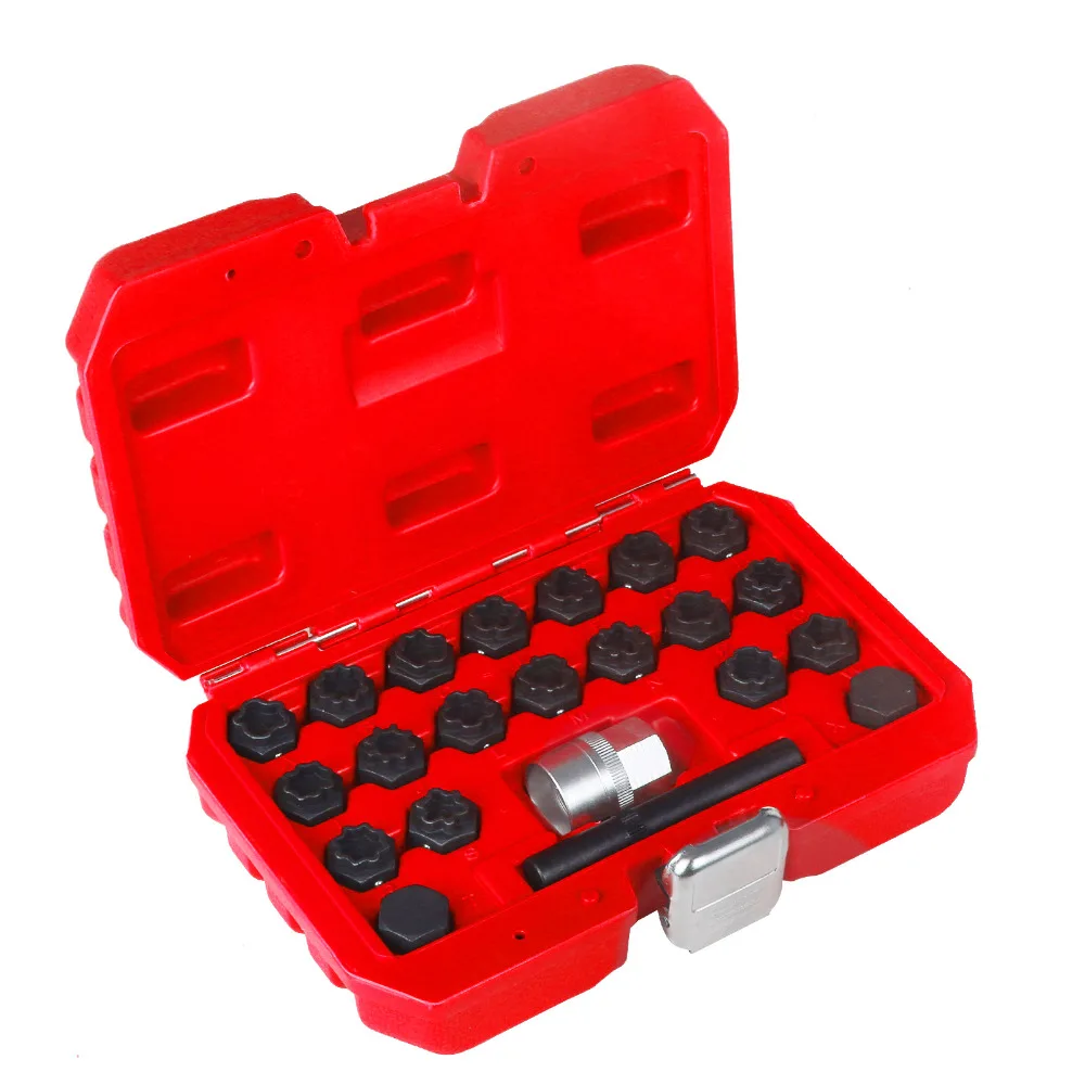 22pcs Car Locking Wheel Nut Removal Tool Key Socket Anti Theft Screw Sleeve Wheel Lock Screws For Audi Locking Keys Type A X Aliexpress
