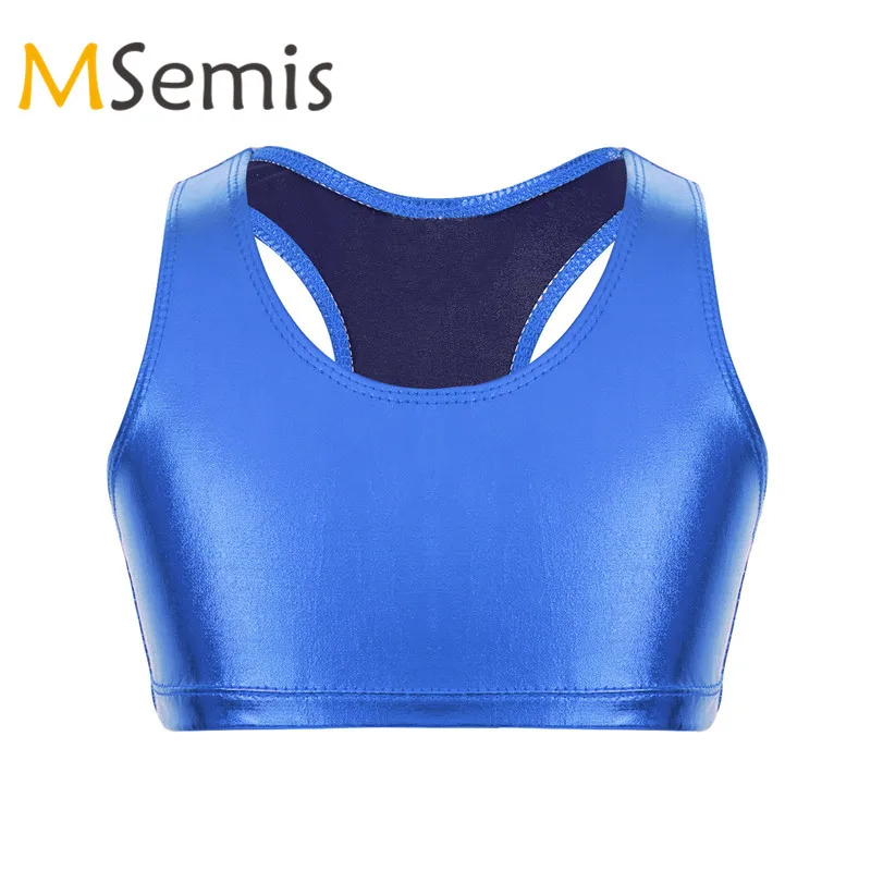 Kids Girls Ballet Crop Top Gymnastic Swimsuit for Girls Shiny Metallic Racer Back Crop Top for Ballet Dance Stage Performance
Kids Girls Ballet Crop Top Gymnastic Swimsuit for Girls Shiny Metallic Racer Back Crop Top for Ballet Dance Stage Performance