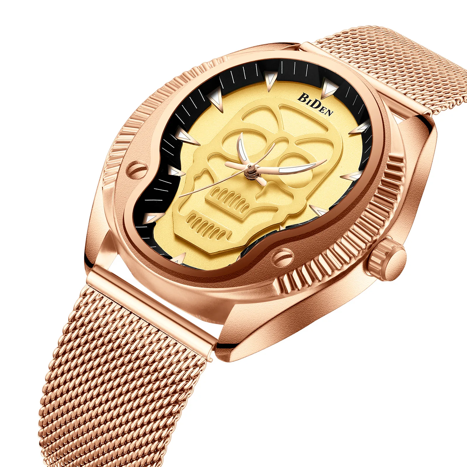 2018 new man watches skull rose gold black BIDEN brand mens quartz wristwatches stainless steel waterproof Citizen movement
2018 new man watches skull rose gold black BIDEN brand mens quartz wristwatches stainless steel waterproof Citizen movement