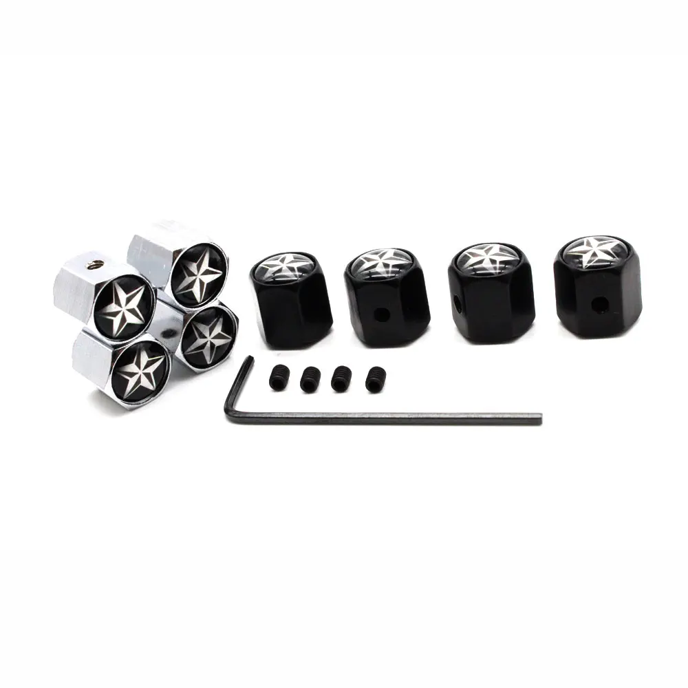 5 Pcs/Set Car Styling Zinc Alloy Anti-theft Pentacle Star Logo Car Tire Valve Caps Wheel Tires Tire Stem Air Cap Airtight Covers
5 Pcs/Set Car Styling Zinc Alloy Anti-theft Pentacle Star Logo Car Tire Valve Caps Wheel Tires Tire Stem Air Cap Airtight Covers