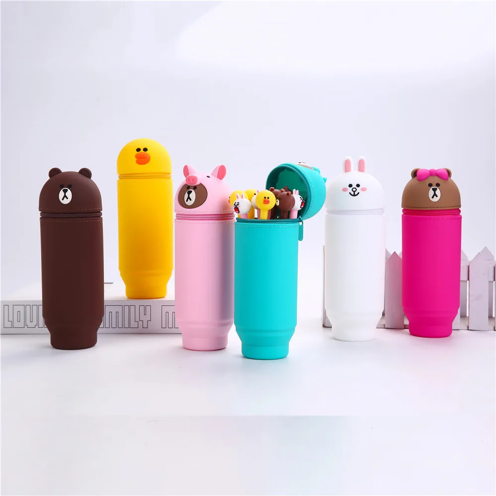 

Q UNCLE Pencil Case Dinosaur Telescopic Silica Gel Pencil Bag 3D Cartoon Fashion Pen Case School Supplies Gift for Kids