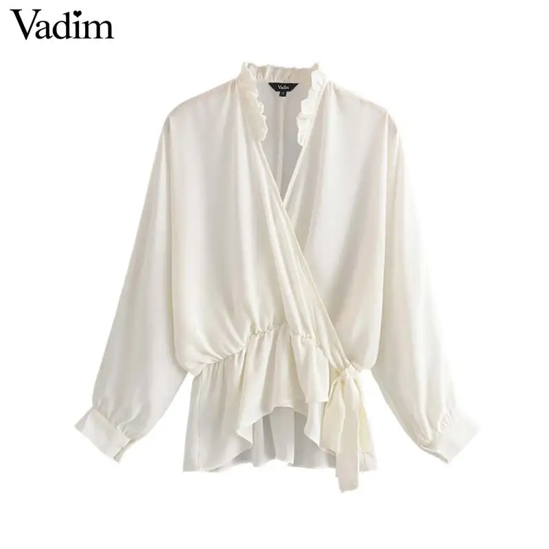 Vadim women sweet oversized ruffles blouse long sleeve solid loose female casual shirts summer chic solid tops blusas LB293
Vadim women sweet oversized ruffles blouse long sleeve solid loose female casual shirts summer chic solid tops blusas LB293
