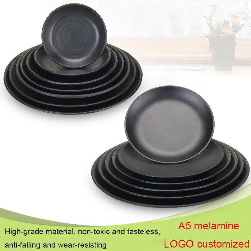 High Quality A5 Melamine Round Dinner Plates 22.8cm Black Melamine Plates Dishes For Hotel Restaurant Buffet Plate
High Quality A5 Melamine Round Dinner Plates 22.8cm Black Melamine Plates Dishes For Hotel Restaurant Buffet Plate