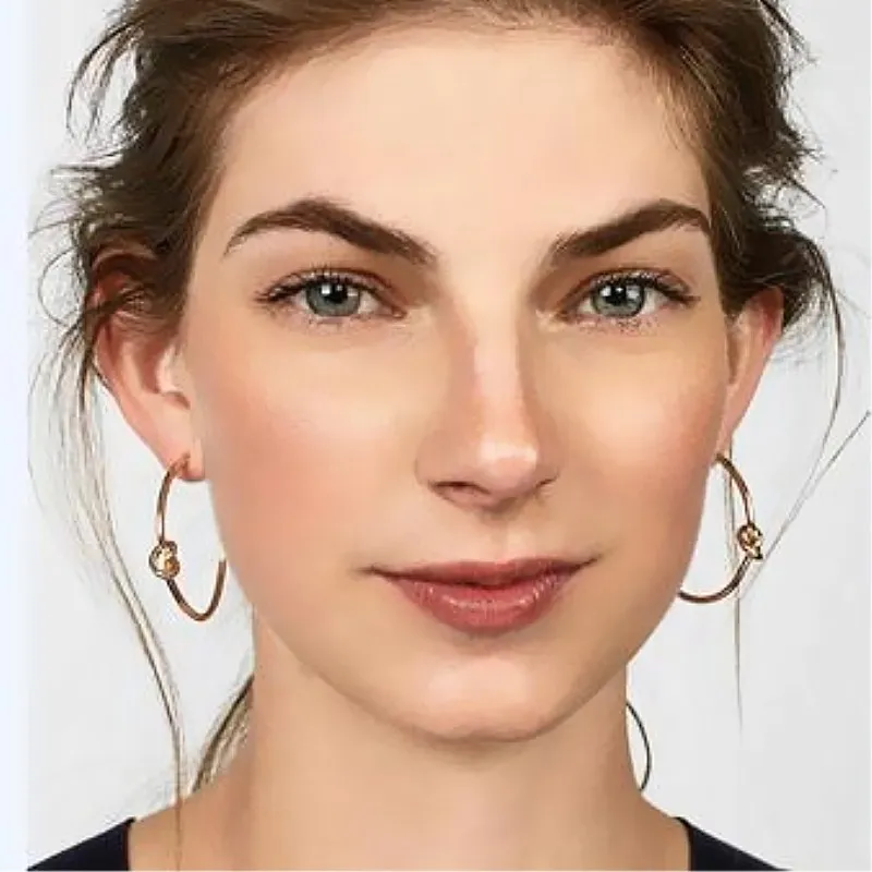 New Punk Bowknot Hoop Earrings for Women Minimalist Round Metal Knot Earings Fashion Jewelry Party Birthday Gift Brincos
New Punk Bowknot Hoop Earrings for Women Minimalist Round Metal Knot Earings Fashion Jewelry Party Birthday Gift Brincos