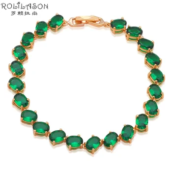 ROLILASON Zirconia Party Bracelets for Women Element Gold Tone Green Crystal Charm bracelets Health Fashion jewelry TB842
ROLILASON Zirconia Party Bracelets for Women Element Gold Tone Green Crystal Charm bracelets Health Fashion jewelry TB842