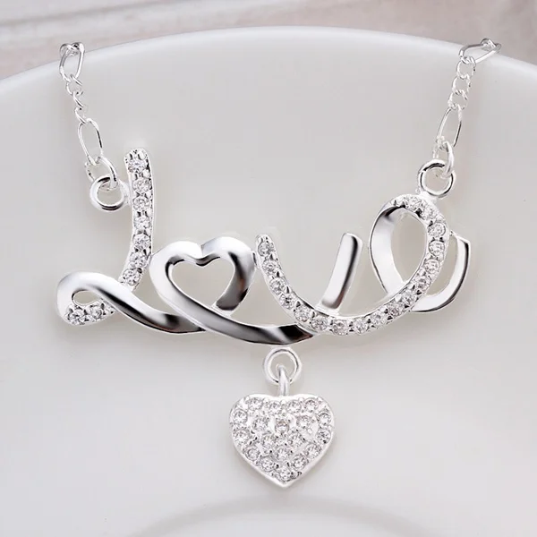 Silver color exquisite gorgeous charm fashion charms women lady wedding LOVE zircon necklace luxury Silver jewelry N309
Silver color exquisite gorgeous charm fashion charms women lady wedding LOVE zircon necklace luxury Silver jewelry N309