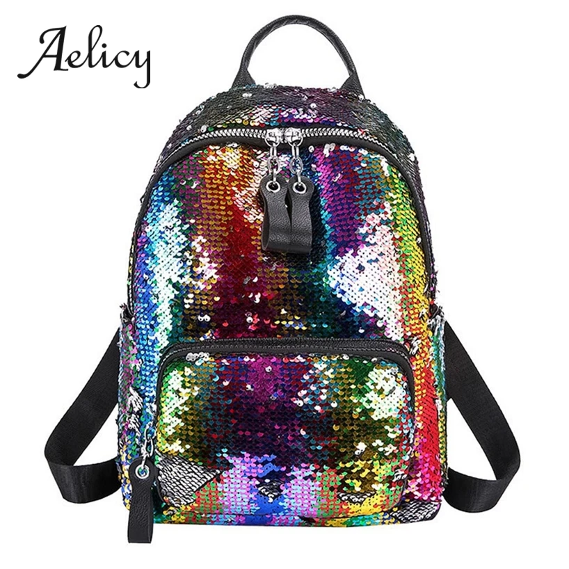 Aelicy Sequins Colorful Backpack Women Quality PU Leather Students Bag Female Fashion Shining Travel School Package Bags
Aelicy Sequins Colorful Backpack Women Quality PU Leather Students Bag Female Fashion Shining Travel School Package Bags