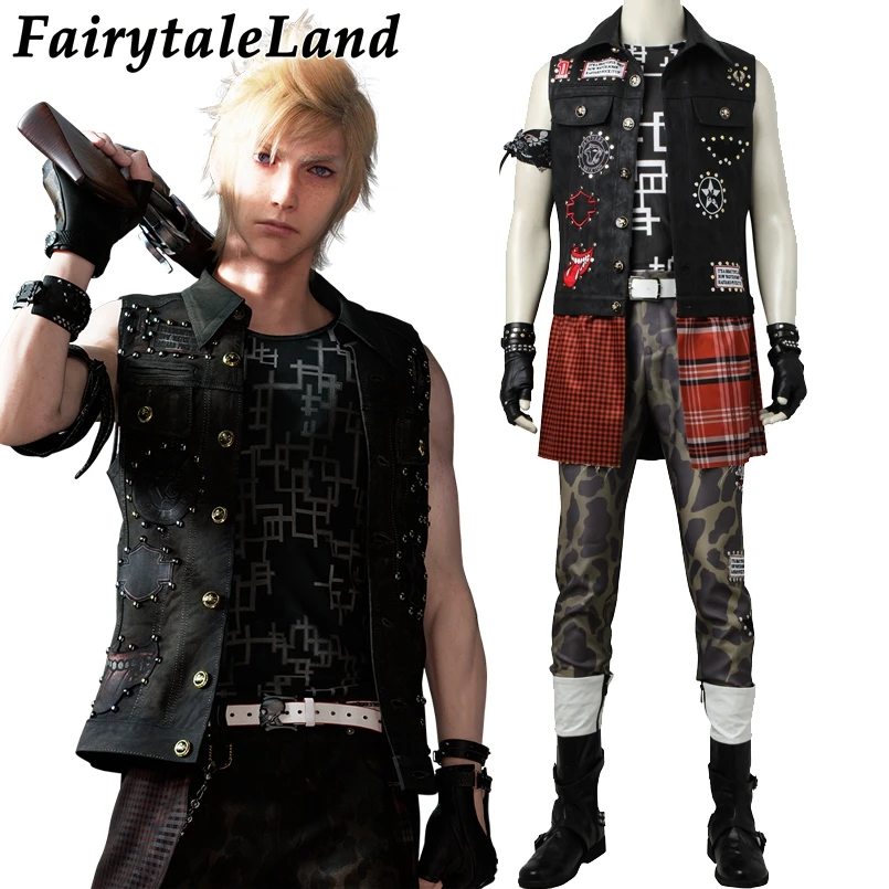 Final Fantasy Prompto Аргентум Косплэй костюм для взрослых карнавал Хэллоуин костюмы