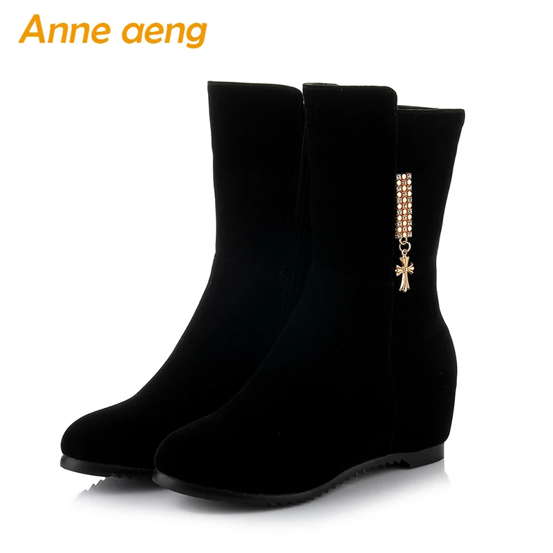 2019 autumn winter women boots Ankle 6cm height increasing zip ladies sexy warm snow boots black women shoes big size 33-41 
2019 autumn winter women boots Ankle 6cm height increasing zip ladies sexy warm snow boots black women shoes big size 33-41