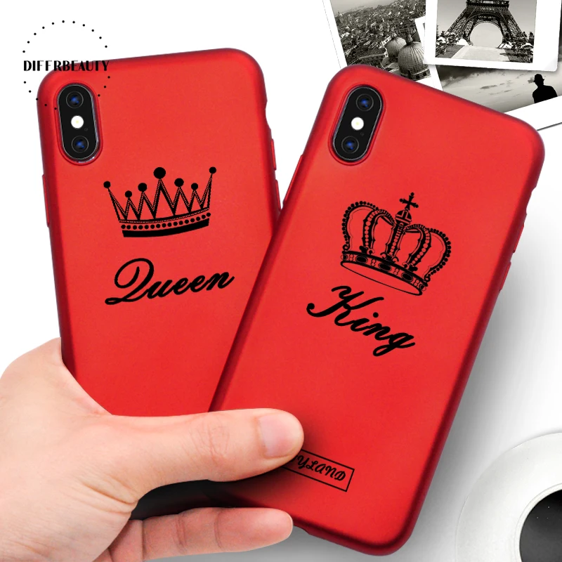 DIFFRBEAUTY Phone Cases For iPhone X 8 6S 7 6 Plus 5 King Queen Text Valentine Day Couple Gifts Red Silicone Soft Cover Coque
DIFFRBEAUTY Phone Cases For iPhone X 8 6S 7 6 Plus 5 King Queen Text Valentine Day Couple Gifts Red Silicone Soft Cover Coque