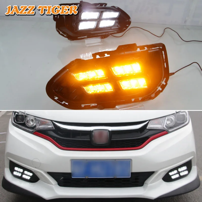 JAZZ TIGER 2PCS Yellow Turn Signal Function 12V Car DRL Lamp LED Daytime Running Light Daylight For Honda Fit 2018 2019
JAZZ TIGER 2PCS Yellow Turn Signal Function 12V Car DRL Lamp LED Daytime Running Light Daylight For Honda Fit 2018 2019