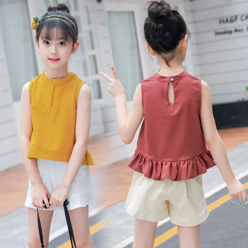2019 Summer Outfits Teenage Girls Clothing Sets Kids Girls Clothes 2pcs Suit Meisjes Kleding Sleeveless T-shirts Tops + Shorts
2019 Summer Outfits Teenage Girls Clothing Sets Kids Girls Clothes 2pcs Suit Meisjes Kleding Sleeveless T-shirts Tops + Shorts