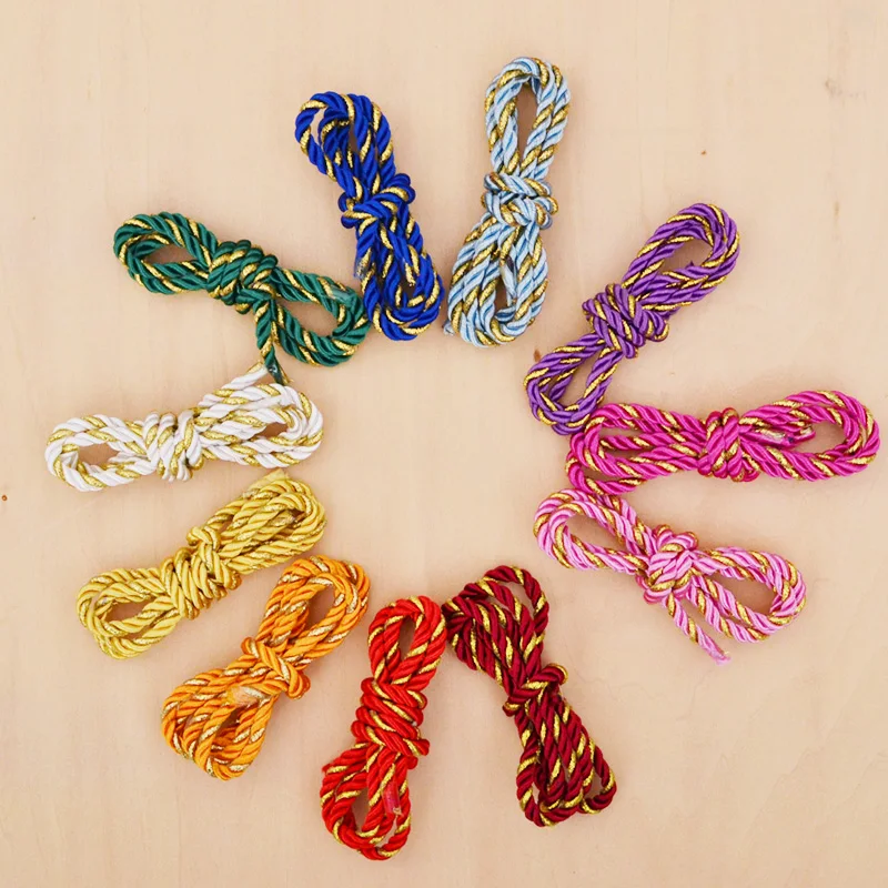 Gold color Thread and Other Color Polyester Three Strands Twisted Rope Cords DIY Christmas Home Decoration Rope 3mm 2meter
Gold color Thread and Other Color Polyester Three Strands Twisted Rope Cords DIY Christmas Home Decoration Rope 3mm 2meter