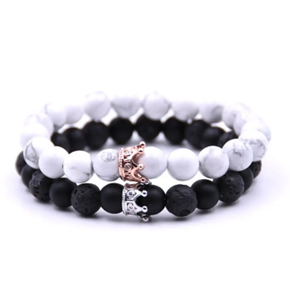 Fashion Couple Bracelet Adjustable Volcanic Stone Marble Scrub Beads Crown Bangles For Women Men Jewelry All Match Clothes
Fashion Couple Bracelet Adjustable Volcanic Stone Marble Scrub Beads Crown Bangles For Women Men Jewelry All Match Clothes