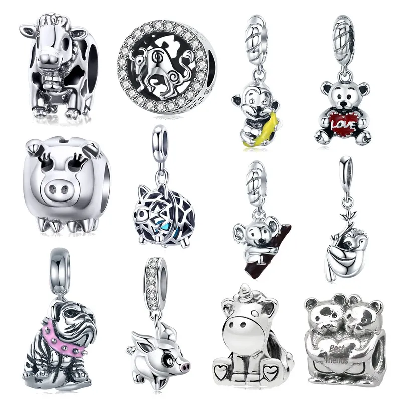 fit Pandora Bracelet Silver 925 Original CZ Cow Dog Collar Mouse Pig Monkey Charms S925 Butterfly Bear Sloth Beads DIY Jewelry
fit Pandora Bracelet Silver 925 Original CZ Cow Dog Collar Mouse Pig Monkey Charms S925 Butterfly Bear Sloth Beads DIY Jewelry