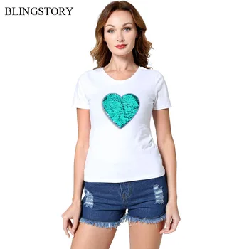 BLINGSTORY Casual T Shirt Women Short Sleeve O-neck Loose Tee T-shirt Plus Size 5xl Color Change Sequin Love Heart Cotton Tops
BLINGSTORY Casual T Shirt Women Short Sleeve O-neck Loose Tee T-shirt Plus Size 5xl Color Change Sequin Love Heart Cotton Tops