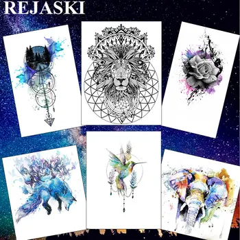 REJASKI Geometric Lion Totem Temporary Tattoos Sticker Chains Feather Watercolor Tatoos Art Fake Custom Tattoo For Women Men
REJASKI Geometric Lion Totem Temporary Tattoos Sticker Chains Feather Watercolor Tatoos Art Fake Custom Tattoo For Women Men