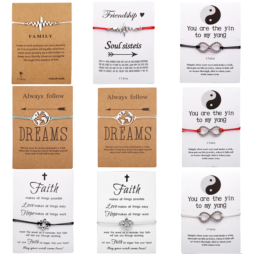 Creative blessing card bracelet jewelry alloy map six-pointed star ECG 8 word rope chain bracelets for women bracelet men
Creative blessing card bracelet jewelry alloy map six-pointed star ECG 8 word rope chain bracelets for women bracelet men