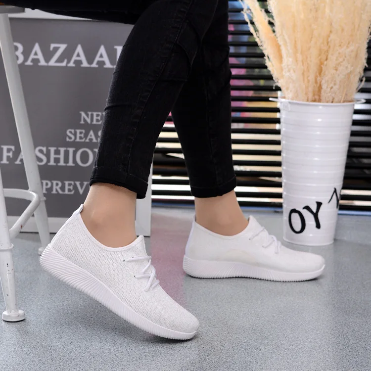 SWYIVY Women Sneakers Light Weight 2018 41 Woman Casual Shoes Slip On Lazy Shoes Comfortable Candy Color Breathable Net Shoe 30