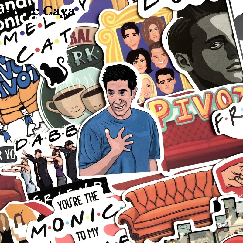 20 компл./лот Homegaga 34 шт./компл. с надписью ТВ шоу friends (вентилятор украшения Стикеры